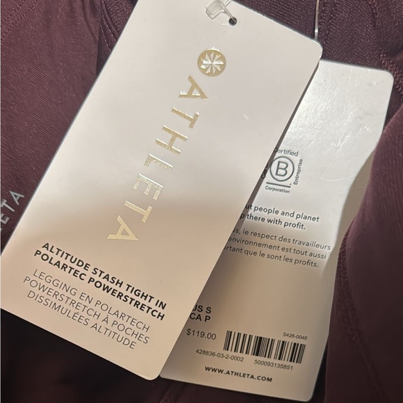 ATHLETA ALTITUDE STASH TIGHT IN POLARTEC POWER STRETCH // spiced Cabernet - Picture 16 of 16